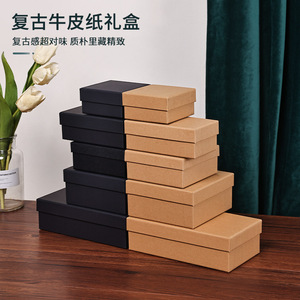 Kraft Paper Gift Box Rectangle Recycled Materials Gift Packaging - Product Image 1