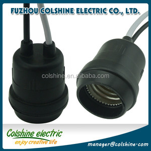 Retro đen nhựa E27 vít bóng đèn ổ cắm cơ sở với dây màu trắng, không thấm nước, giữ đèn cho nhà, ngoài trời & Vintage chiếu sáng - Product Image 5