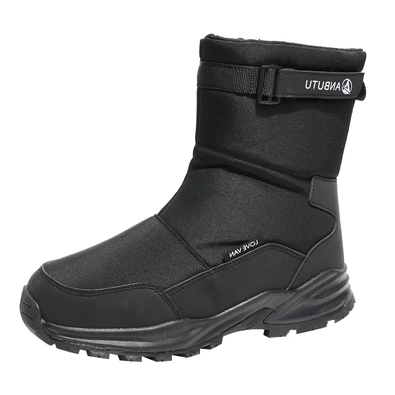 Outdoor winter anti slip sole men large high top snow boots warm versatile waterproof men' s snow boots