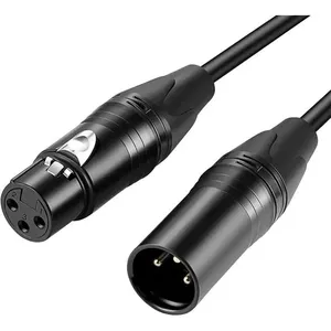 3针XLR专业蛇形麦克风音频电缆黑色公对母3针XLR电缆1M 2M 3M 5M 10M 15M 20M 30M 50M 100M