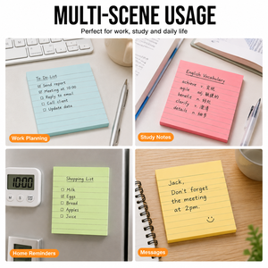 Design Lined Star Sticky Notes 4‑Color Self‑Adhesive Thick Smooth <b>Memo</b> <b>Pads</b> Strong Adhesive for Office School Student Stationery - Product Image 3