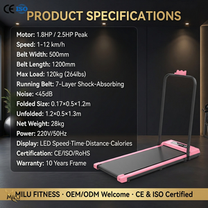 Caminadora Eléctrica Plegable Ultrafina de 2.5HP para Cinturón de 500mm de Ancho, Control Inteligente en el Manillar, Silenciosa, para Gimnasio en Casa - Product Image 3