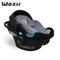 Coussin de poussette et de siège auto Jeebaby en polyester noir pour bébés et tout-petits avec soutien de la tête, du cou et du corps