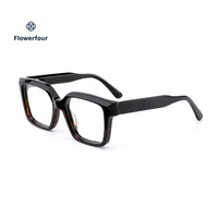 Lunettes à monture carrée épaisse en acétate avec verres progressifs, style neutre avancé unisexe pour le bureau, les trajets quotidiens et le quotidien