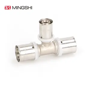 High Standard WATERMARK WRAS Fitting Pex Multilayer Plumbing Tube Fitting Brass Press Reduced Tee Fitting