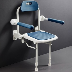 Tabouret de bain mural You Liang avec accoudoirs et dossier, capacité de 300 lb, équipement de sécurité pour la salle de bain des personnes âgées - Product Image 1
