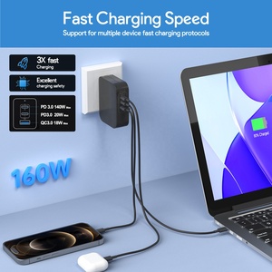 <span class=keywords><strong>Cargador</strong></span> rápido USB C de 160W, adaptador de corriente QC + PD de 3 puertos para <span class=keywords><strong>MacBook</strong></span> <span class=keywords><strong>Pro</strong></span> Air 16 15 14 <span class=keywords><strong>13</strong></span> <span class=keywords><strong>pulgadas</strong></span> para iPhone, todos los dispositivos USB C, Ty eléctrico - Product Image 4
