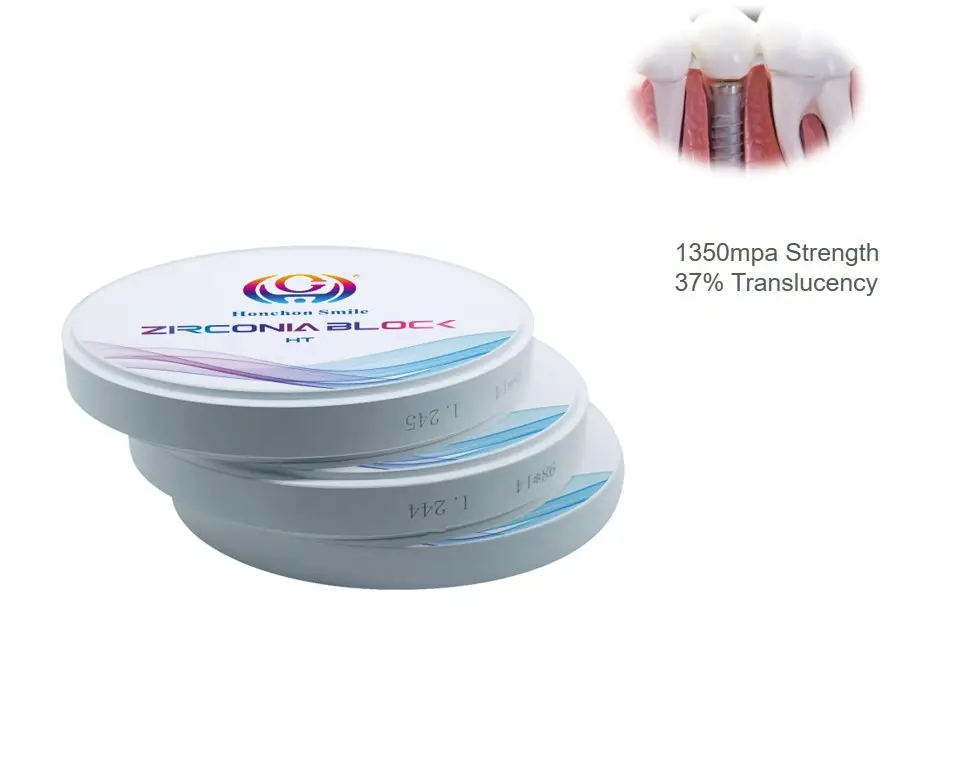 White Zirconia Blocks Dental Ceramic HT Zirconia White Disc 98mm For Cad Cam Digital Lab