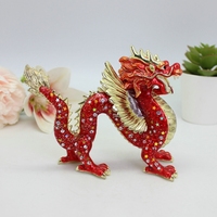 SHINNYGIFTS Chinois Feng Shui Dragon Figurine émaillé décor de table ornements pour la richesse et le succès bons cadeaux chanceux