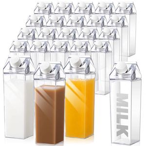 Dernière version – Bouteille d'eau carrée en plastique, anti-fuite, lavable au lave-vaisselle, pour enfants et étudiants, idéale pour les fêtes et l'école - Product Image 5