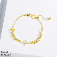 Pulsera de Cadena Ajustable de Acero Inoxidable con Mariposa Negra Elegante de Alta Gama para Mujer, Chapada en Oro de 18K con Corte Brillante