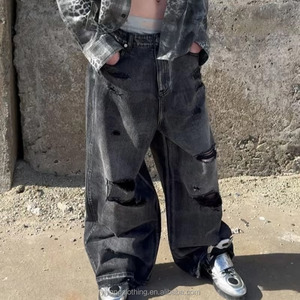 Pantaloni in Denim personalizzati Rock Revival larghi larghi aderenti diritti strappati al sole sbiaditi distruggi Jeans larghi Vintage lavati da uomo - Product Image 3