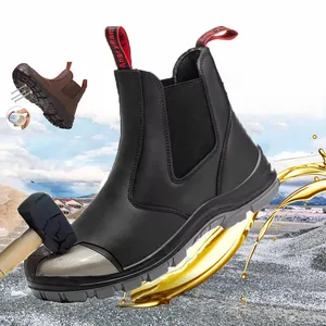 JIANKUN Botas de neve quentes industriais, sapatos de trabalho antiderrapantes e anti-impacto, com biqueira de aço resistente a óleo, para homens