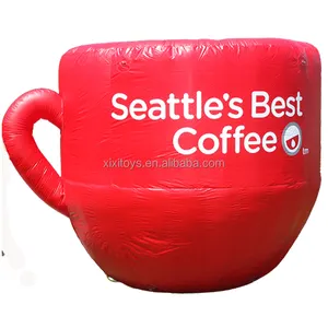 Bespoke Custom Giant Inflatable Coffee Cup Replica Models,Roof Advertising Inflatable Cafe Cup,Blow Up Milk Tea Cup