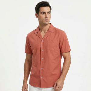 Men's Plaid Flannel Western Short Sleeve Shirt Turn-down Collar Pocket Breathable Casual Autumn Wear Made in Bangladesh - Product Image 1