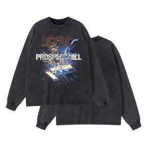 <span class=keywords><strong>T</strong></span>-<span class=keywords><strong>shirt</strong></span> <span class=keywords><strong>vintage</strong></span> à manches longues et col rond, 100% coton, tissu tricoté, imprimé numérique, <span class=keywords><strong>musique</strong></span> rock passionnée, streetwear pour hommes - Product Image 2