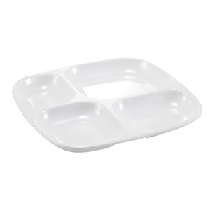 Divided <b>Plates</b> 4 Compartment <b>Melamine</b> White Restaurant Commercial Use - Product Image 4