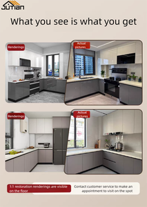 خزائن مطبخ الولايات المتحدة الأمريكية بأفضل الأسعار خزائن خشبية بيضاء ذات دواليب ناعمة خزانة مطبخ RTA لتجديد المنزل - Product Image 3