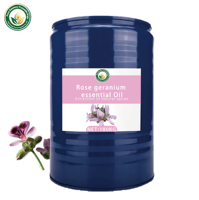 Huile Essentielle de Géranium Rose 100% Pure Jaune Clair/Vert Arôme Floral Doux en Vrac pour Soins de la Peau Cosmétiques Parfums Maison Zhongzhi