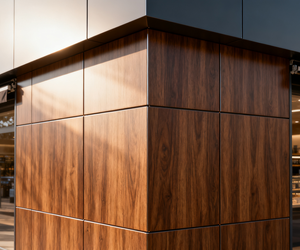 Lightweight Exterior Wall Panel <strong>Building</strong> <strong>Materials</strong> Aluminium Timber Look <strong>Cladding</strong> Waterproof Composite Panels - Product Image 1