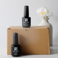 OEM Bouteille en céramique de 15ml, vernis à ongles renforcé et longue durée, couche de finition et couche de base, vernis à ongles UV
