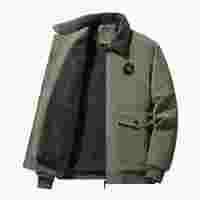 Manteaux d'hiver chauds et épais en velours côtelé pour hommes avec col en fourrure – Vêtements décontractés thermiques en coton pour hommes – Vente en gros