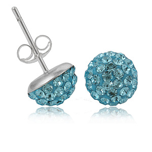 <b>Stud</b> <b>Earrings</b> 10mm Ball Shape White Crystal Micro Insert Stainless Steel Party Fashion Jewelry - Product Image 4
