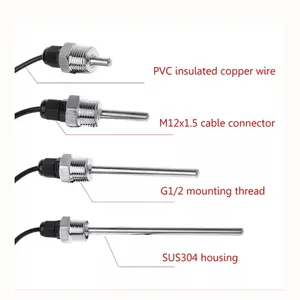 ステンレス鋼プローブ付き3線式2MDS18b20センサー