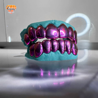 Grillz dentaire unisexe personnalisé en argent sterling S925 plaqué or 10K, 8 dents supérieures et 8 dents inférieures, bijoux Hip Hop