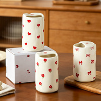 Tasse à café en céramique peinte à la main de 10 oz avec trou de boisson, idéale pour la maison et le bureau, cadeau pour les amateurs de café