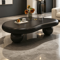 Table basse en forme de nuage irrégulière avec pieds sphériques, style moderne minimaliste, table de décoration rustique pour salon