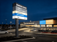 Pylône d'affichage personnalisé alimenté par prise, équipement de station-service pour distributeur de carburant, réponse rapide pour utilisation extérieure autonome dans les bâtiments