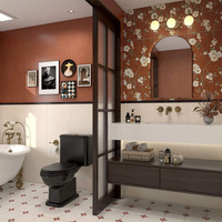 Maillard rétro 400x800 brique antique salle de bain cuisine balcon carrelage mural vert caramel couleur fleur brique