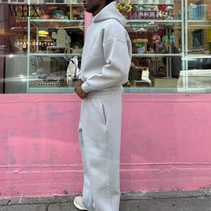 <span class=keywords><strong>Ensemble</strong></span> de survêtement unisexe WHX Streetwear personnalisé, pantalon de jogging et sweat à capuche amples et surdimensionnés 100 % coton pour hommes, fabriqué par le fabricant - Product Image 2