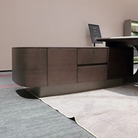 Mobili per Ufficio Moderni da CEO, Scrivania Direzionale in Legno MDF, Tavolo a L per Manager Esecutivo, Postazione di Lavoro per Capo con Armadietto