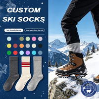 Chaussettes de ski en laine mérinos à maintien thermique, avec bord côtelé extensible, semelle renforcée, chaussettes d'hiver personnalisées avec logo imprimé