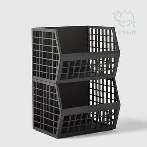 Attrayant nouveau style d'organisation de stockage de nourriture empilable en bambou armoires de bac de rangement avant grande ouverte bac empilable en bambou Durable - Product Image 2