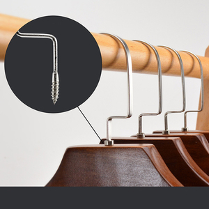 Tùy Chỉnh Sang Trọng Óc Chó Gỗ Cổ Điển Quần Áo Móc Áo Vai Rộng Gỗ Rắn Gỗ Phù Hợp Với Áo Móc Vàng Móc - Product Image 6