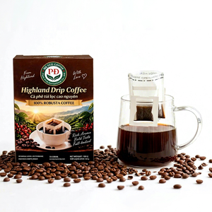 กาแฟดริปพรีเมียม ไฮแลนด์ 100% โรบัสต้า เวียดนาม 15 กรัมต่อซอง 10 ซองกรอง กลิ่นหอมเข้มข้น รสชาติกลมกล่อม รสชาติเต็มคำ - Product Image 1