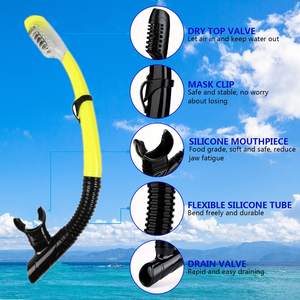 <span class=keywords><strong>Tuba</strong></span> à sec <span class=keywords><strong>Tuba</strong></span> de plongée à respiration facile pour la plongée en apnée Plongée sous-marine Natation <span class=keywords><strong>avec</strong></span> valve à sec supérieure - Product Image 5