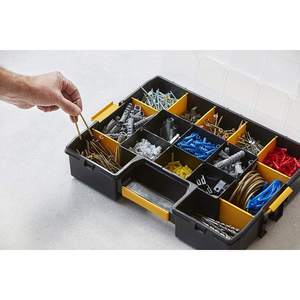 Boîte à outils en plastique Stanley Sortmaster Organizer à 16 compartiments, empilable avec fermoirs pour le rangement de petites pièces - Product Image 6