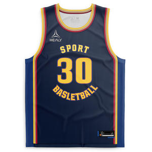 Camiseta deportiva de baloncesto de poliéster Premium para hombre HEALY, ligera, de secado rápido, transpirable, personalizada, talla grande - Product Image 1