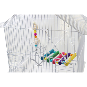 Set di giocattoli colorati per pappagalli di uccelli di pollo altalena in piedi giocattoli da masticare popolari giocattolo di pino per uccelli con campane - Product Image 2