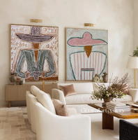 Art mural moderne, peinture à l'huile réaliste sur toile, cowboy western, peinte à la main, 2 ensembles pour hommes et femmes, portraits de couple décoratifs