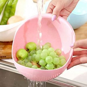 1PC Bamboo Rice Sieve <b>Colander</b> Kitchen Drain Basket Fruit Vegetable Washing <b>Strainer</b> Eco-Friendly Stainless Steel Kitchen Tools - Product Image 4