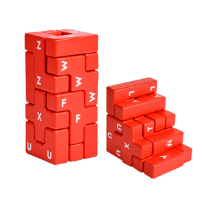 Gioco di Puzzle 3D in Legno per Bambini, Blocchi Impilabili, Allenamento della Concentrazione, Esercizio Mentale, Giocattolo Educativo in Legno per Bambini - Product Image 1