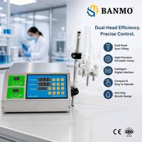 Machine de remplissage de liquides semi-automatique BANMO à double tête avec pompe magnétique, doseur numérique précis à double buse pour jus et parfums