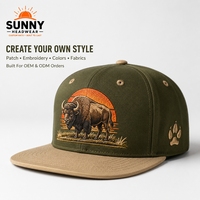 Topi Snapback Unisex Custom Logo Cetak, Topi Hip Hop Dengan Bordir 3D Pinggiran Datar 6-panel, Topi Olahraga Katun Murni Untuk Dewasa