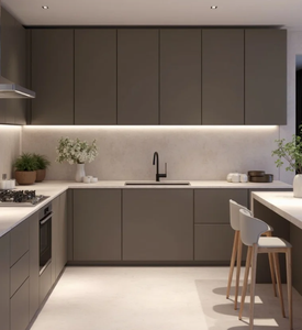 CBMMart C Hina Vente en gros de luxe personnalisé d'usine Finition laquée Meuble d'armoire de cuisine avec lumière LED - Product Image 4