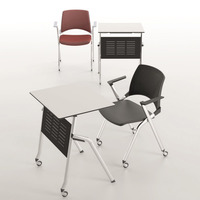 Ensemble de table et chaise de classe, mobilier scolaire, table de formation pliable avec roulettes